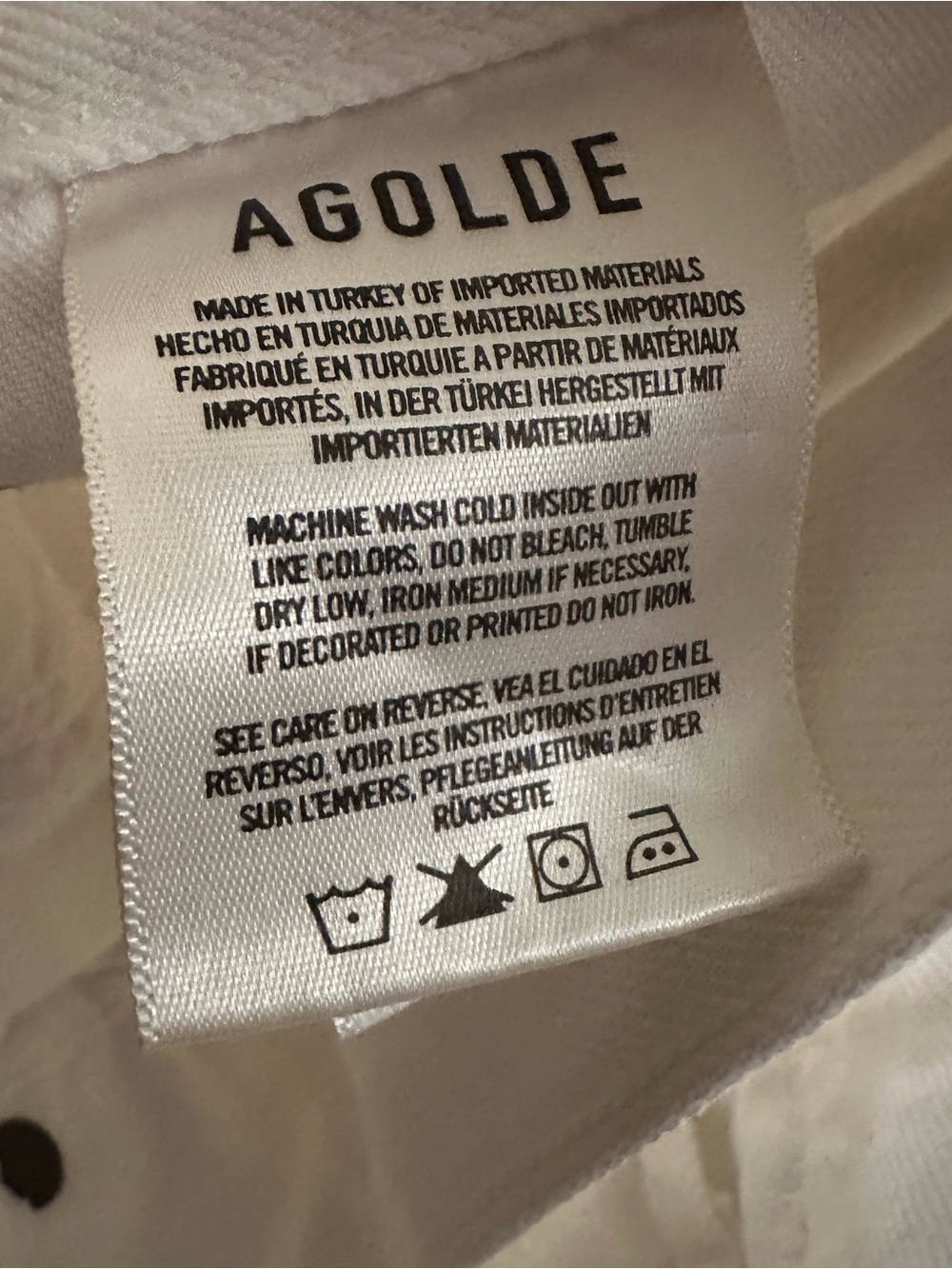 Agolde White High-Rise Jeans size 25 90’s crop cotton straight cut denim summer - Picture 4 of 7